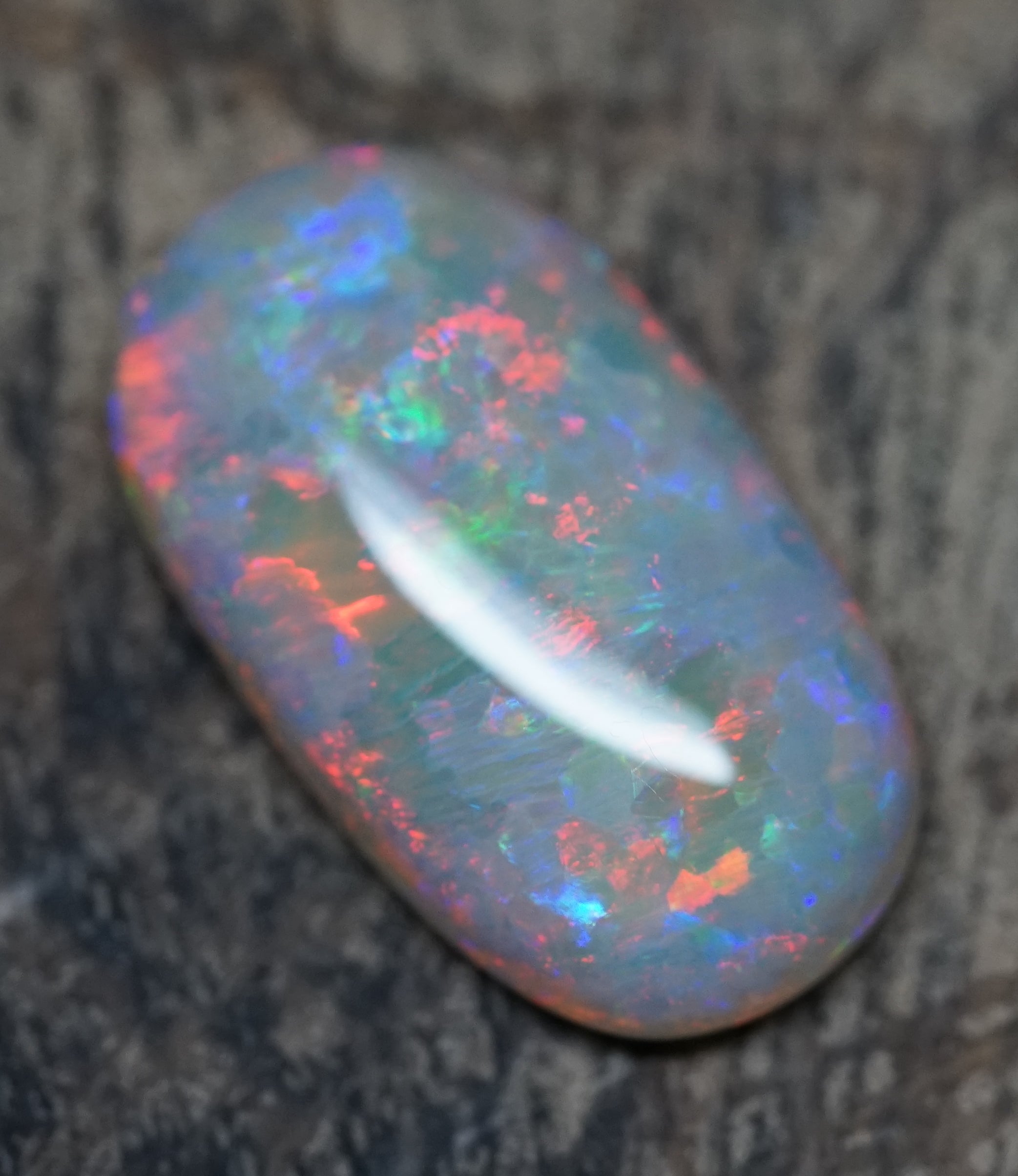 Olympic Pendant Oval Gem Opal - Red and Blue - 8.2 Carats. 0080