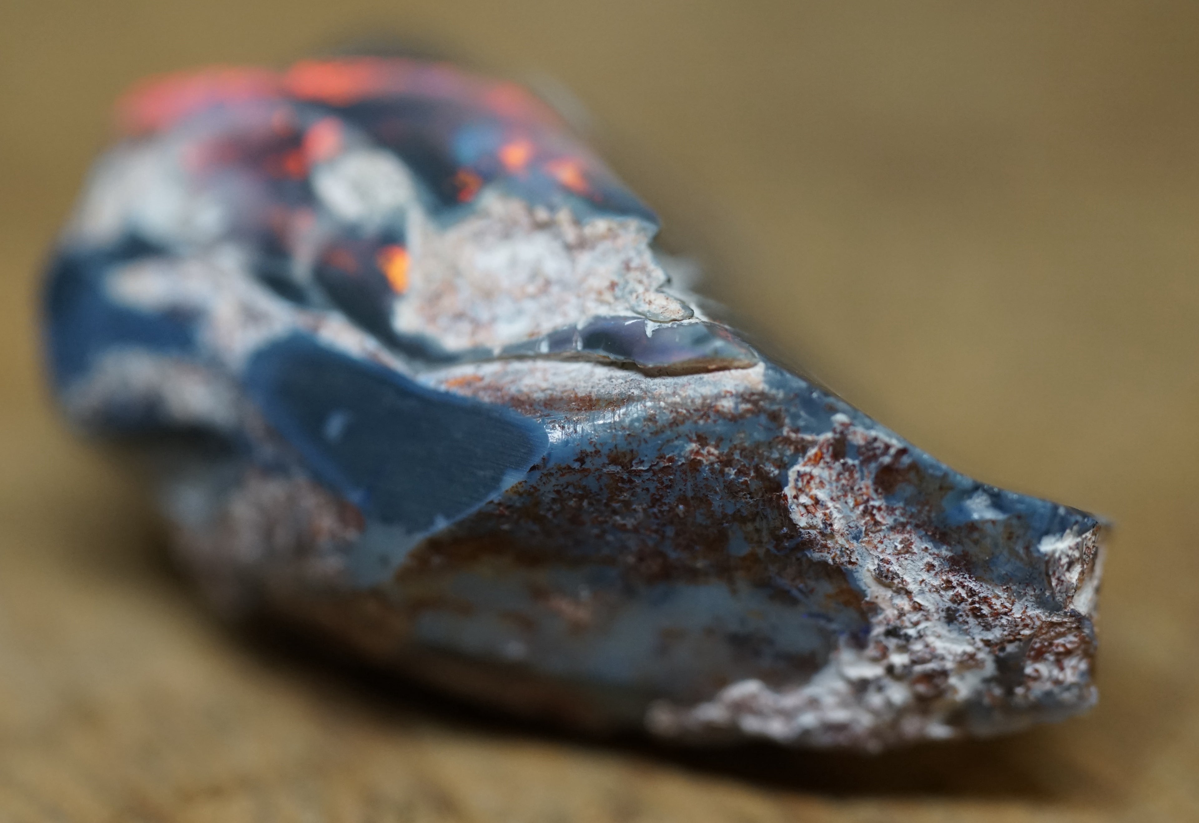 Lightning Ridge Specimen - Red on Black - 39 Carats. 0058