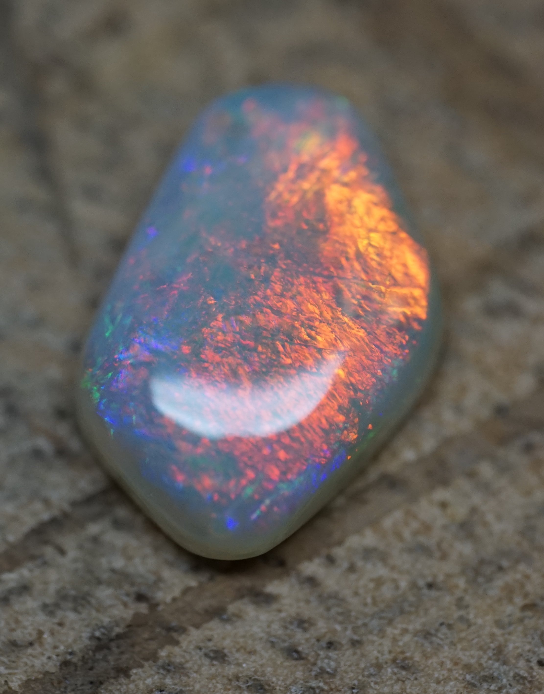 Orange Lightning Ridge Freeform - 2.2 Carats. 0082