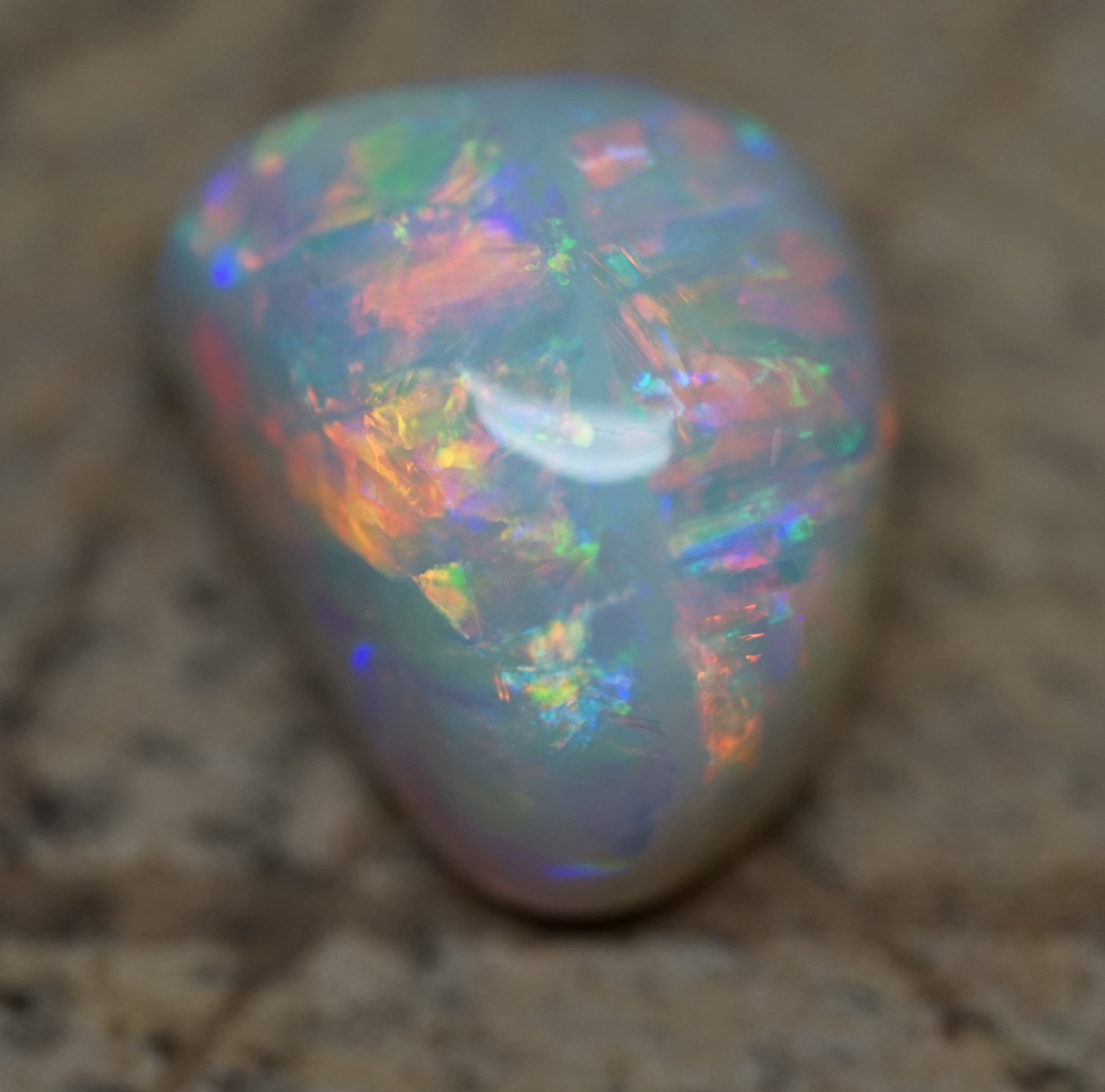 High Dome Multi-Colour Striated Freeform 5.4 Carats. 0037