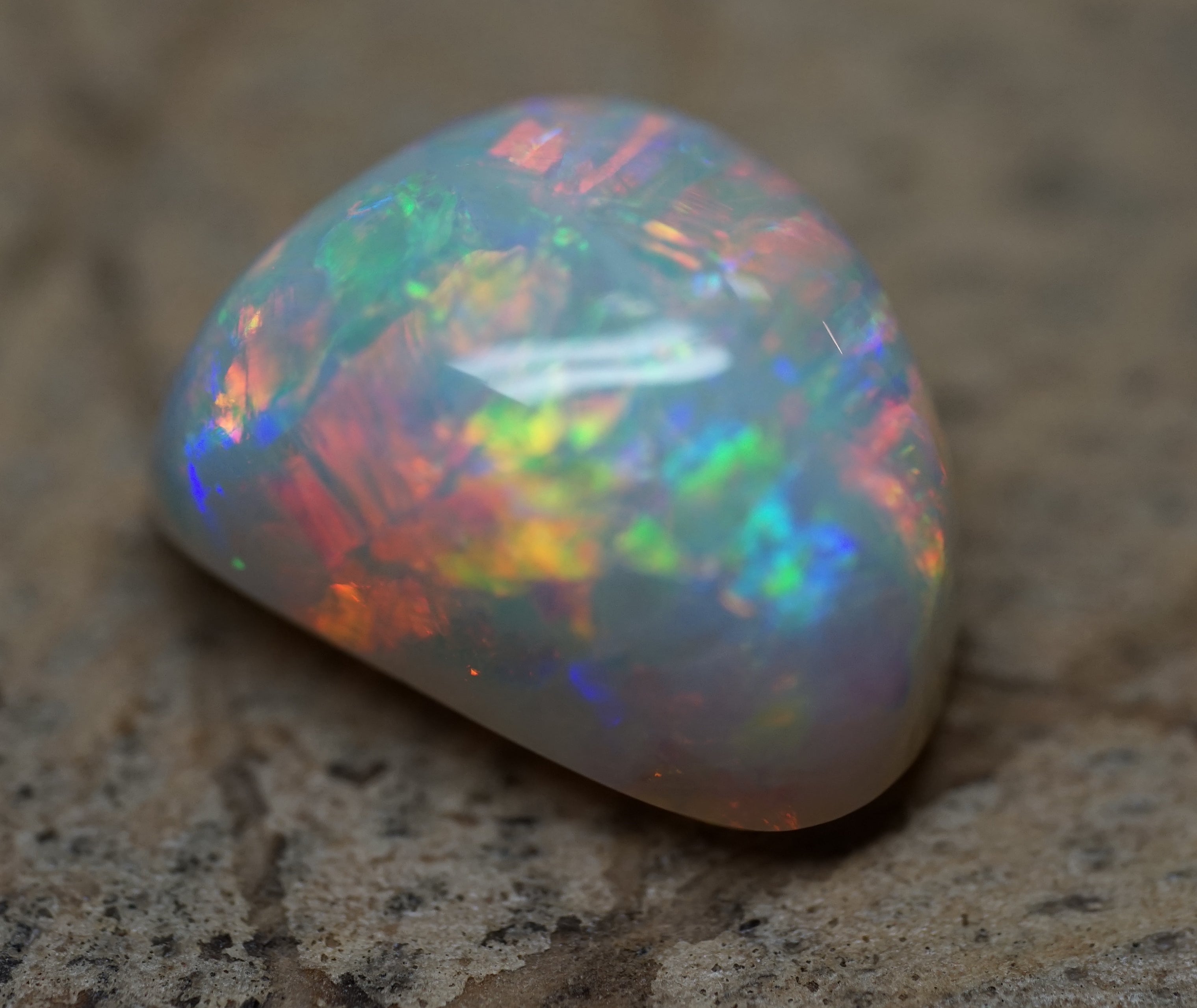 High Dome Multi-Colour Striated Freeform 5.4 Carats. 0037