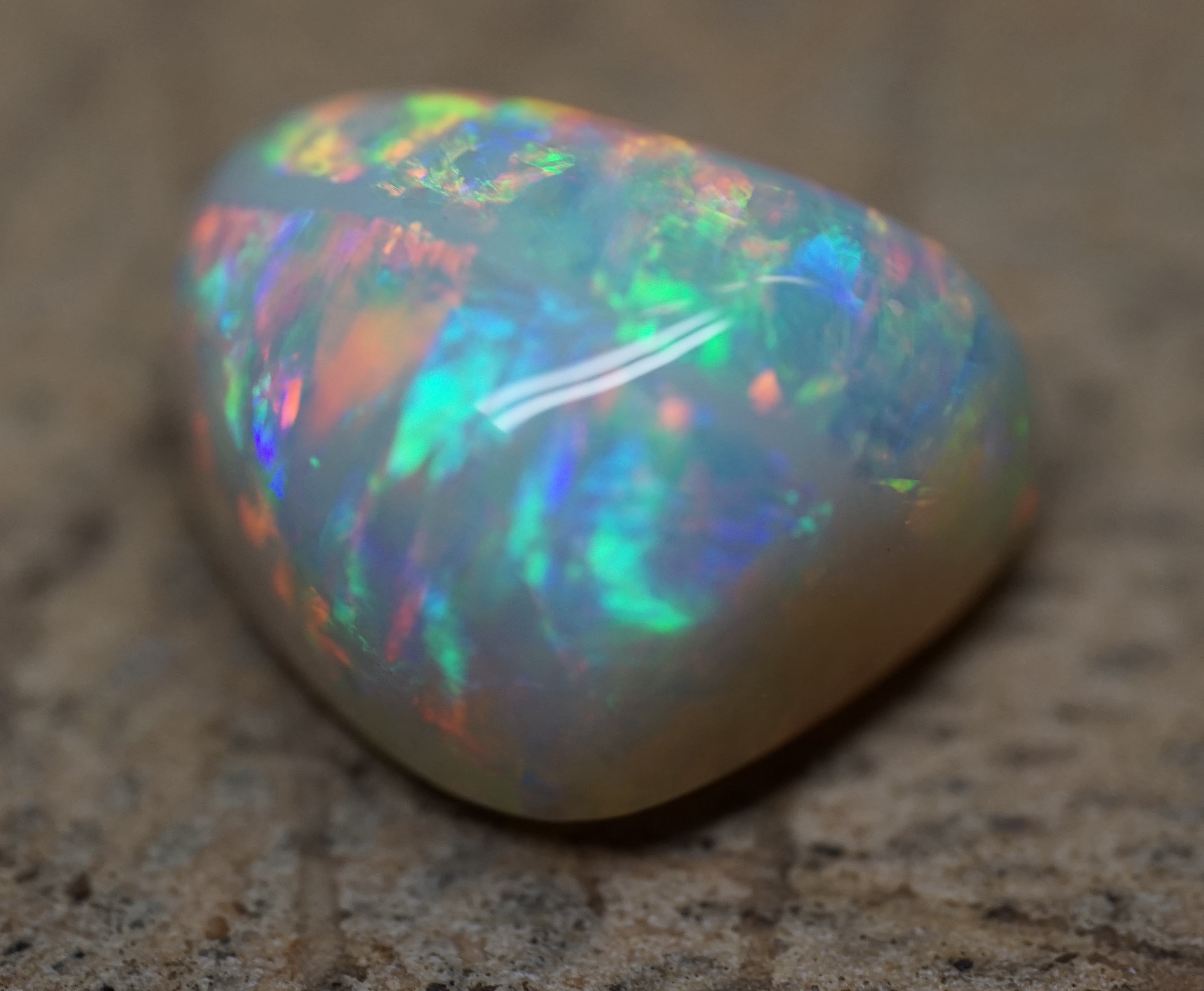 High Dome Multi-Colour Striated Freeform 5.4 Carats. 0037