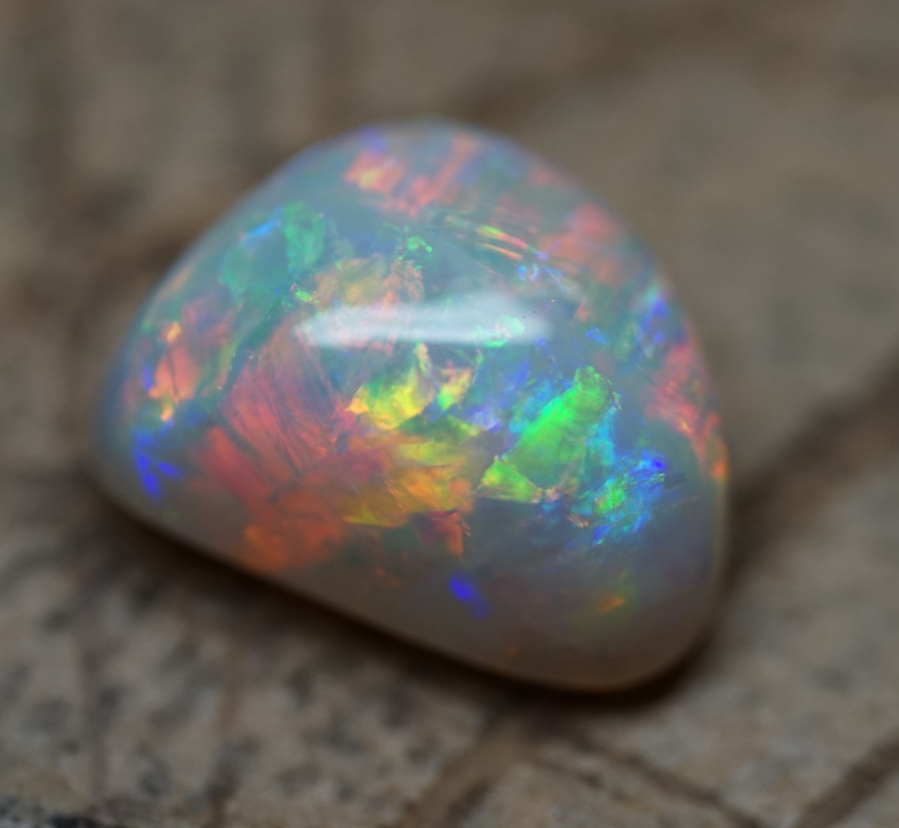 High Dome Multi-Colour Striated Freeform 5.4 Carats. 0037