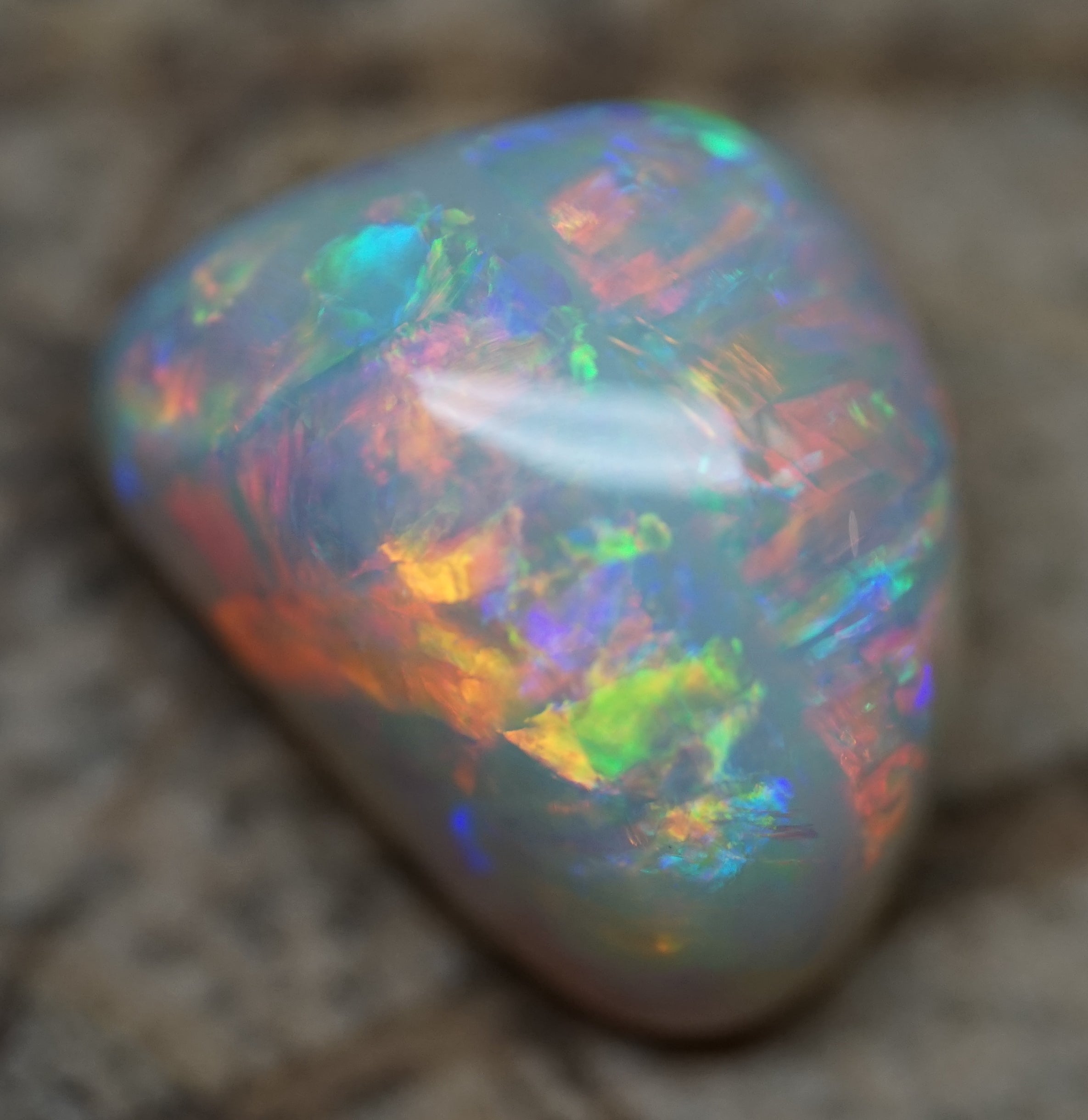 High Dome Multi-Colour Striated Freeform 5.4 Carats. 0037