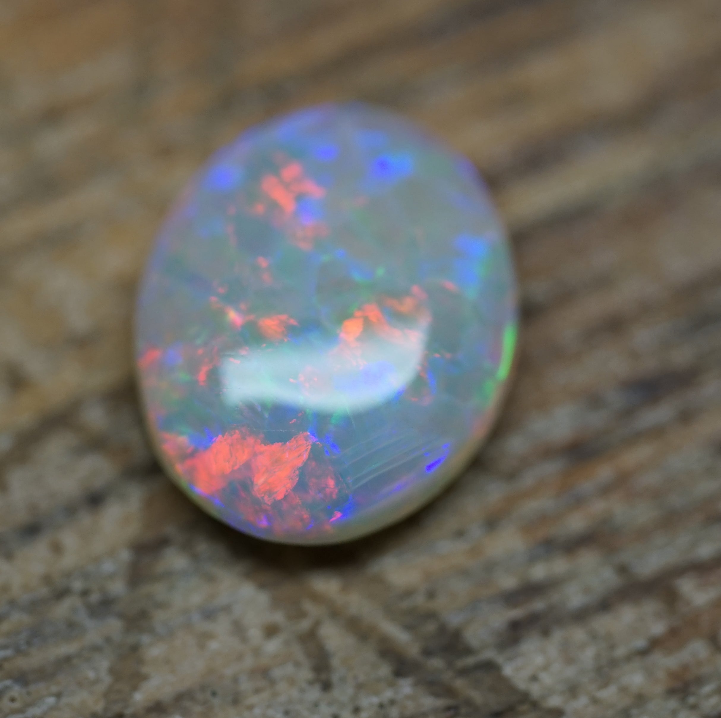 Olympic Red Crystal Opal Ringstone - 1.4 Carats. 0081